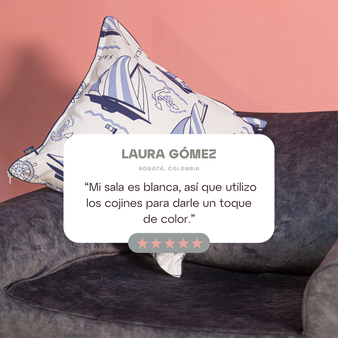 Funda Cojín Estampado Veleros
