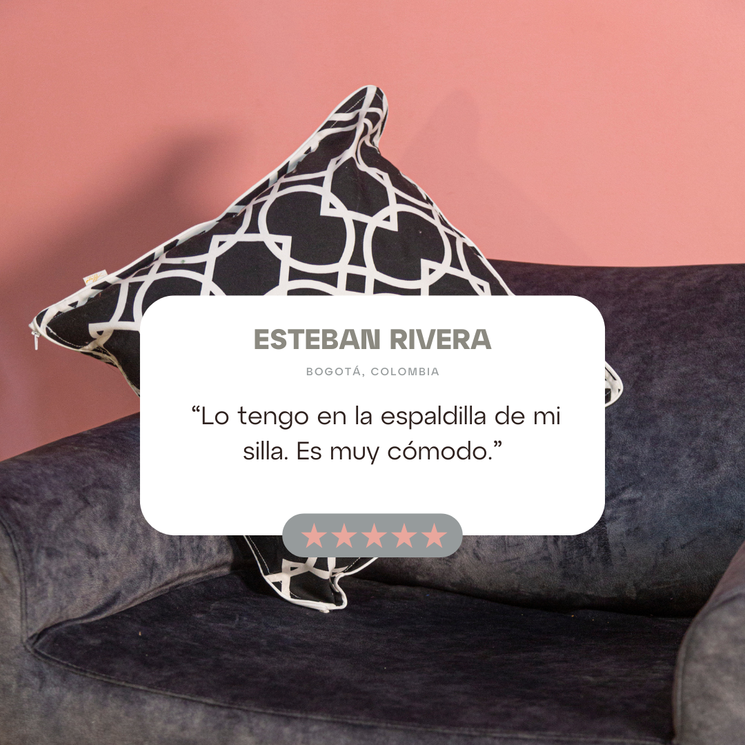 Funda Cojín Estampado Tribal Negro