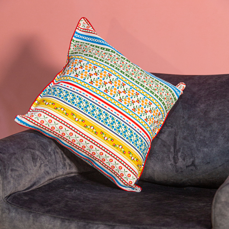 Funda Cojín Estampado Rayas de Colores