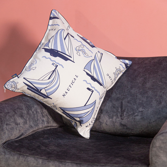 Funda Cojín Estampado Veleros