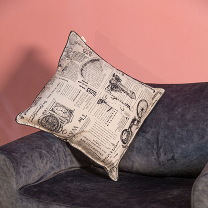 Funda Cojín Estampado Periódicos