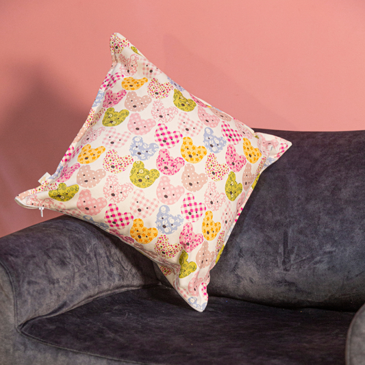 Funda Cojín Estampado Osos de Colores