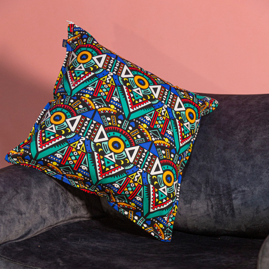 Funda Cojín Estampado Figuras Geométricas Egipcias