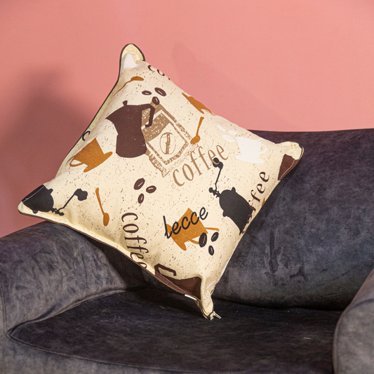 Funda Cojín Estampado Cafetera