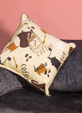 Funda Cojín Estampado Cafetera