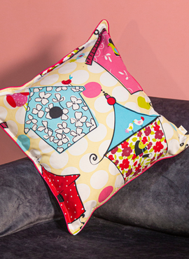Funda Cojín Estampado Casa de Colores