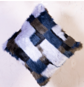 Funda Cojín Peludo Tie Dye Azúl