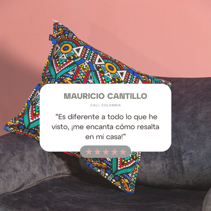 Funda Cojín Estampado Figuras Geométricas Egipcias