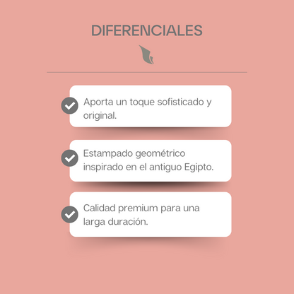 Funda Cojín Estampado Figuras Geométricas Egipcias