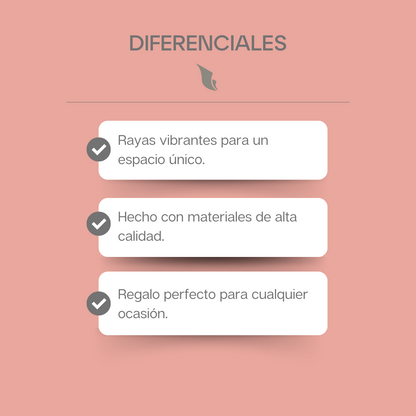 Funda Cojín Estampado Rayas de Colores