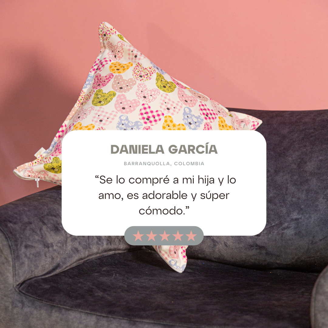 Funda Cojín Estampado Osos de Colores