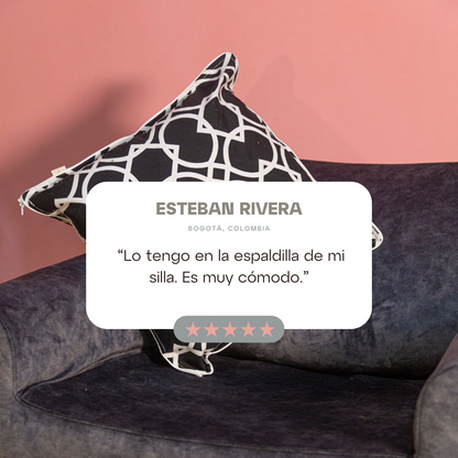 Funda Cojín Estampado Tribal Negro