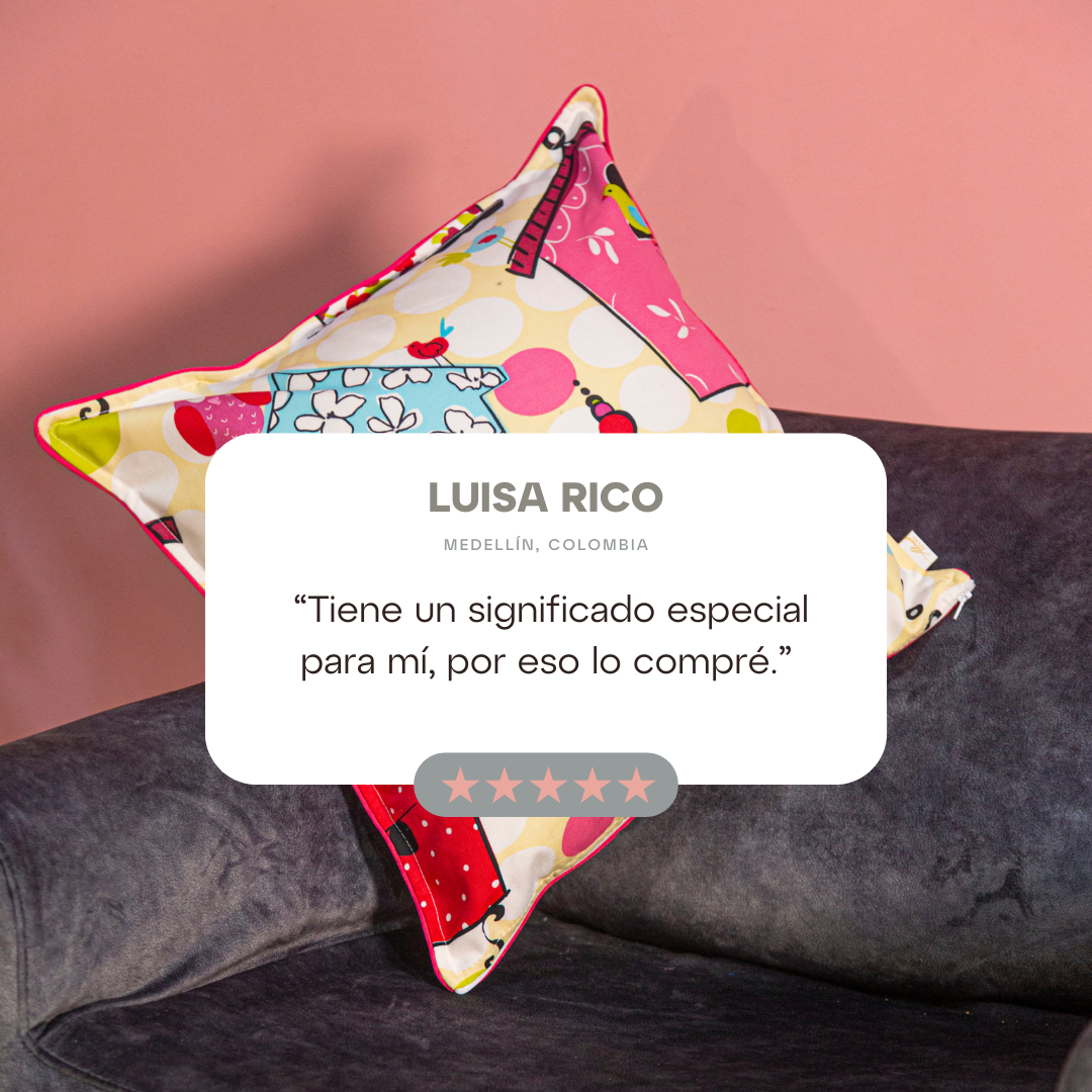 Funda Cojín Estampado Casa de Colores