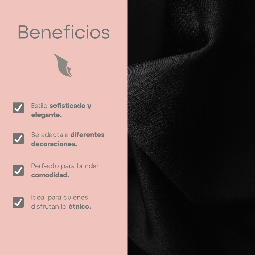 Funda Cojín Estampado Tribal Negro