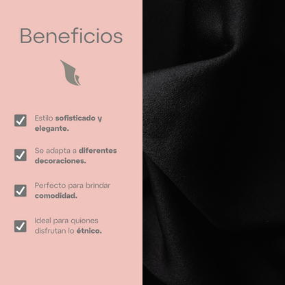 Funda Cojín Estampado Tribal Negro