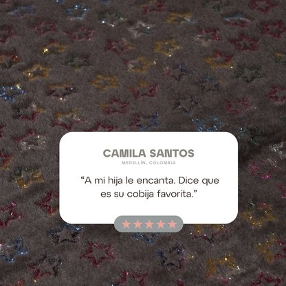 Cobija Glitter Estrella Café
