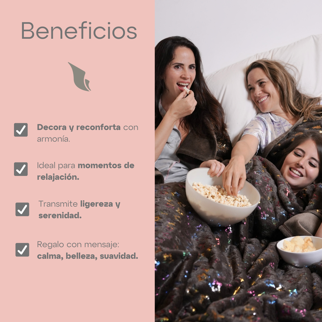 Cobija Glitter Pluma Café