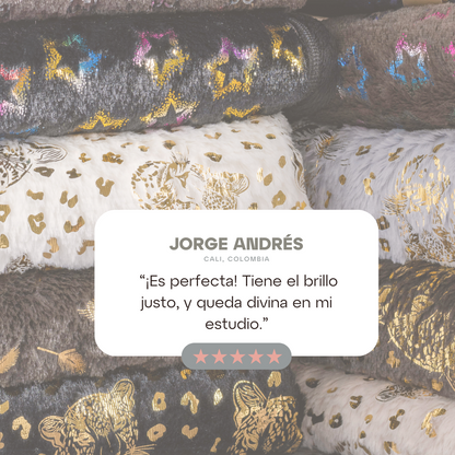 Cobija Glitter Pluma Negra