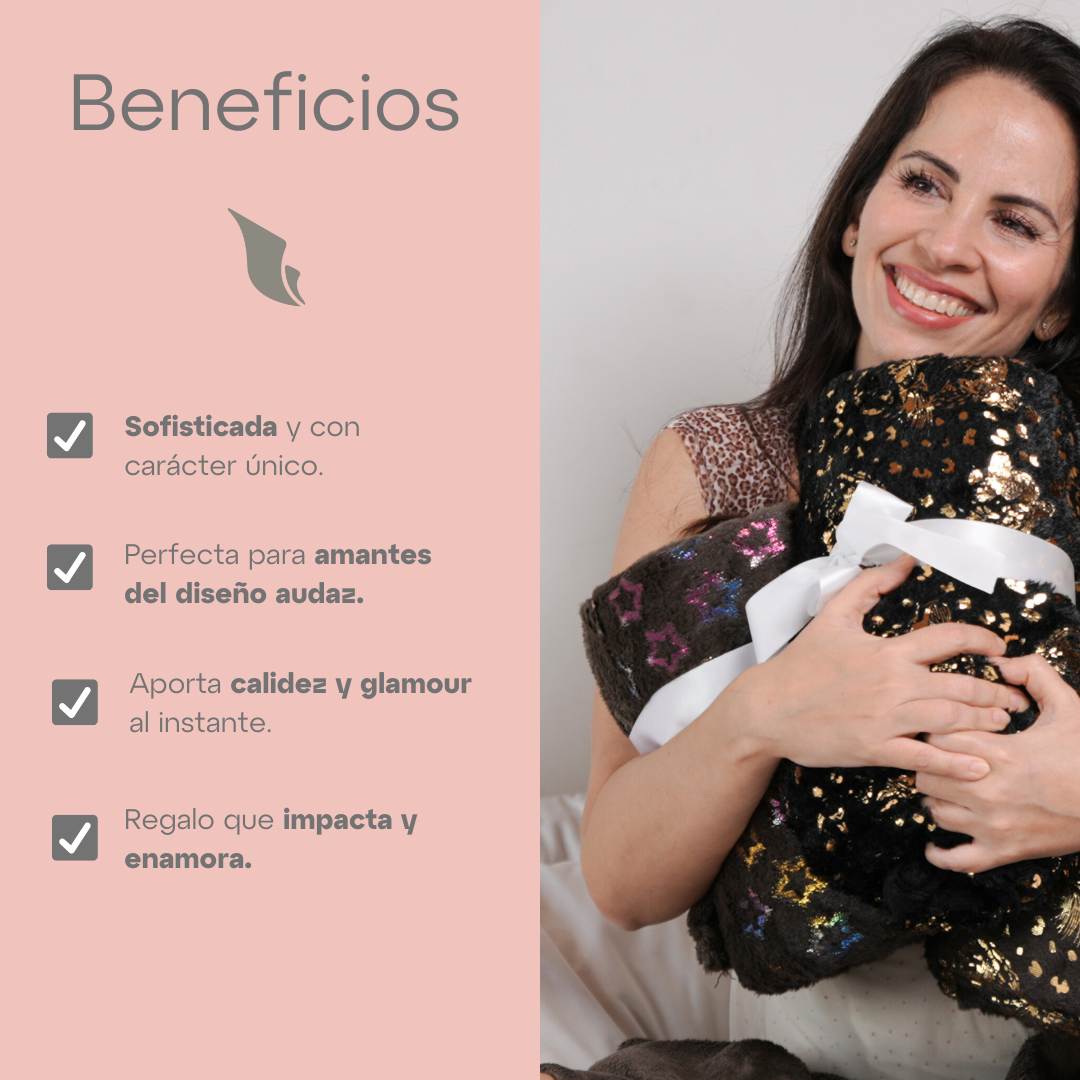 Cobija Glitter Tigre Café