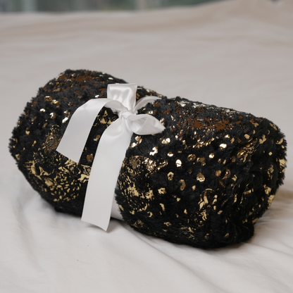 Cobija Glitter Pluma Negra