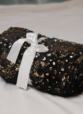 Cobija Glitter Pluma Negra