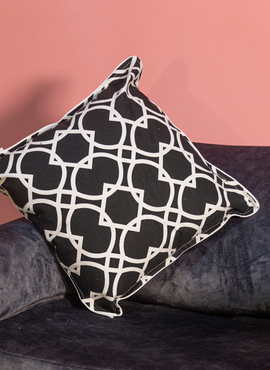 Funda Cojín Estampado Tribal Negro